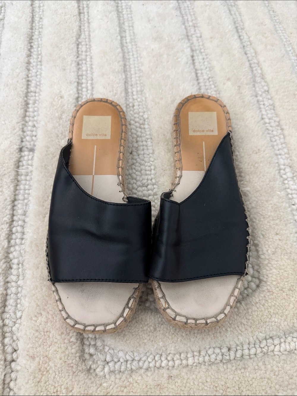 Dolce Vita Black Leather Slip-On Mules